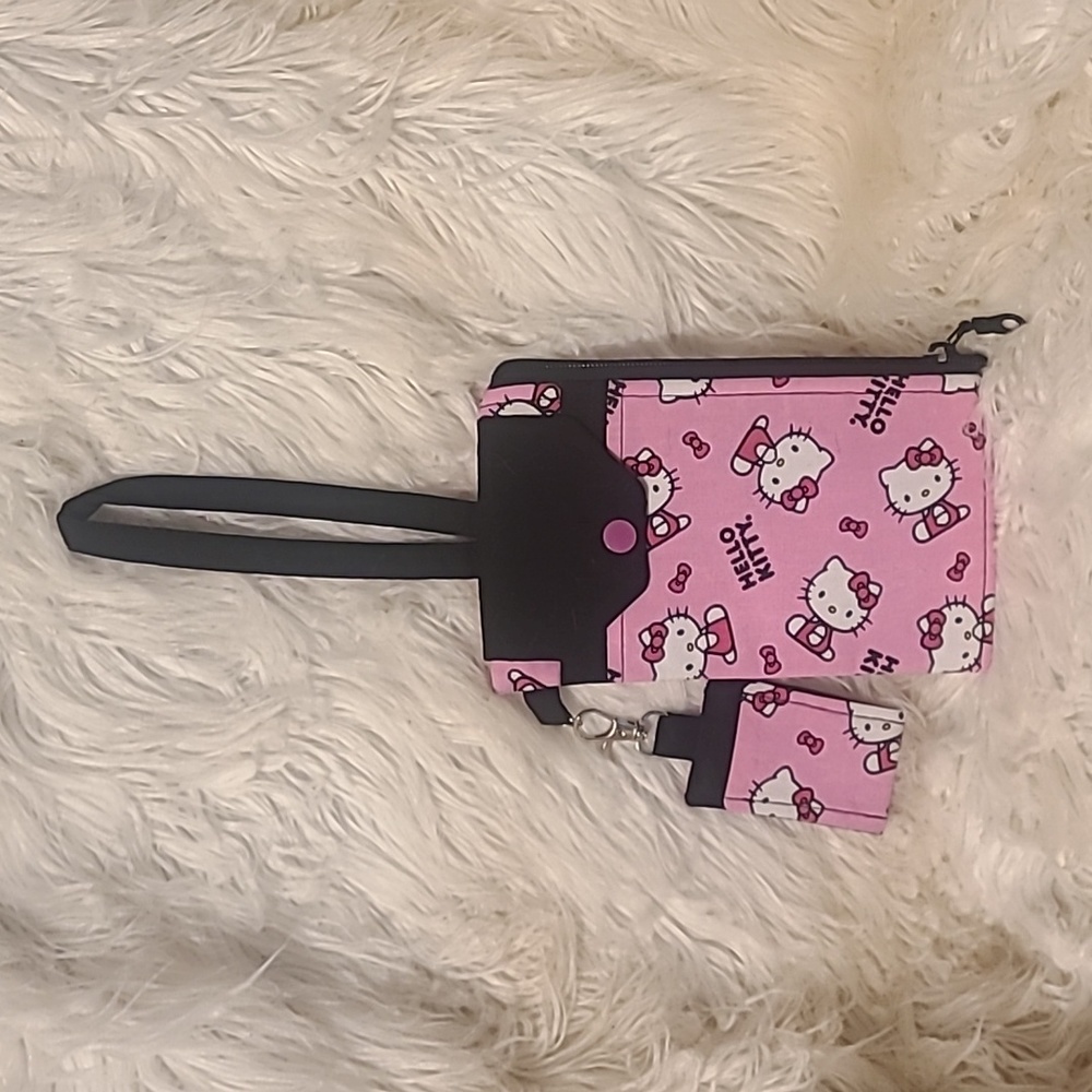 HANDCRAFTED 100% COTTON WRISTLET CELLPHONE CARRIER W LIP BALM HOLDER
